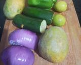 A picture of step 1 of Mango salsa.