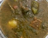 A picture of step 8 of Palak gosht.