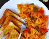A picture of step 4 of Masala Pasta.