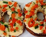 A picture of step 5 of My Toasted Open Bagel with Soft Cheese,Cucumber & Sweet Pepper😍.