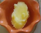 A picture of step 2 of Chhena poda Orissa dish.