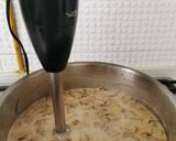 A picture of step 3 of Creamy Mushroom soup, drizzle truffle oil, rustic croutons.