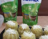 Foto langkah ke 6 dari resep Steamed Matcha Cheesecake.
