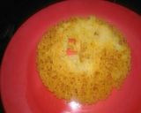 A picture of step 8 of Ghevar cake.