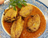 Foto del paso 8 de la receta: Pimientos de piquillo rellenos de bacalao gambas con bechamel y salsa bilbaina