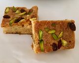 A picture of step 7 of Eggless blondie.