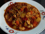 Guiso de Pollo, verduras y arroz. 🍲🍗🫛🥘🌶️