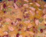 A picture of step 2 of Crock Pot Cajun Sausage & Beans.