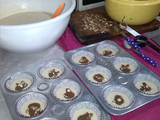 Ponquesitos marmoleados de chocolate y almendras