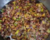 A picture of step 1 of Green Pistachio or white almond slivers.