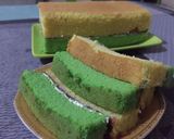 Foto langkah ke 9 dari resep Spong cake lapis vanila & pandan no sp no bp.