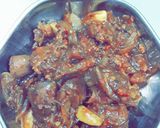 A picture of step 5 of Kaleji Masala or Liver Masala.