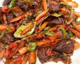 A picture of step 4 of Beef and coconut stir fry.