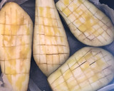 Foto del paso 1 de la receta: Berenjenas rellenas de arroz, atún y queso (en freidora de aire)