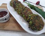 A picture of step 8 of Soyabeen lentil green kabab.