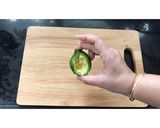 A picture of step 1 of Bharwa Karela.