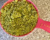 A picture of step 2 of Badam pista barfi (almond and pistachio fudge.