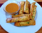 A picture of step 3 of Otak-Otak Ayam Udang (Griled Chicken Shirmp in Banana Leaves).