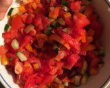 A picture of step 4 of Pico de gallo no onions.
