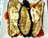 Foto del paso 6 de la receta: Berenjena y tomate asado con burrata y pesto de hierbabuena con nueces