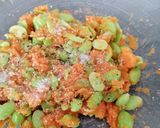 Foto del paso 10 de la receta: Boniatos rellenos de edamame con salsa de queso feta