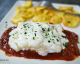 Foto del paso 7 de la receta: Ventresca de bacalao en papillote con salsa de tomate y allioli de bacalao