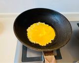 A picture of step 2 of Kimchi Fried Rice.