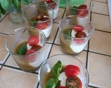 Une image de l'étape 4 de Panacotta tomate, basilic, mozzarella.