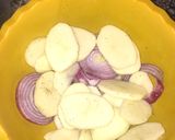 A picture of step 1 of Potato Dish with Chicken Giblets.