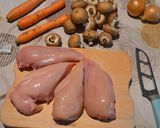 A picture of step 1 of Chicken Fricassée.
