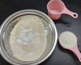 A picture of step 1 of No yeast Pizza(of whole wheat flour).