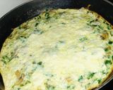 A picture of step 4 of Spinach mushroom omelette with flavour of garlic.