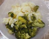 Gambar langkah 1 resipi Cauliflower & Broccoli Cheese patties.