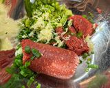 A picture of step 1 of Cheese stuffed Tteok Kalbi (떡갈비).