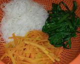 A picture of step 3 of Green Mustard Leaf Rolls with Fish Cake.