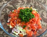 A picture of step 5 of Watermelon Salad.