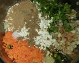 A picture of step 3 of Oats water chestnuts tikki.