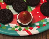 A picture of step 2 of Santa hats.