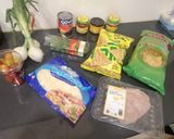 A picture of step 1 of Easy Nachos with Vegetables and Beans.