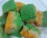 A picture of step 5 of Tri colour coconut 🥥burfi/tiranga recipe independence day.