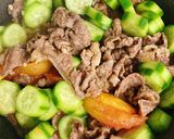 Hình bước làm 1 của món Thịt Bò Xào Cà Chua Dưa Leo