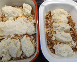 Foto del paso 3 de la receta: Pastel horneado de carne con puré, jamón y ricotta