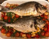 A picture of step 5 of Oven roast harissa sea bream on samphire 🐟🌿.