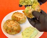 A picture of step 7 of Broccoli Patties with Avocado and Feta Sauce (Healthy Version).