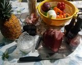Foto del paso 1 de la receta: Brochetas de pierna de ternera con piña