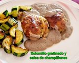 Foto del paso 10 de la receta: Rollitos de solomillo gratinados rellenos de jamón y queso