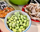 毛豆蝦仁親子丼的食譜步驟1照片