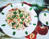 A picture of step 5 of Herbed Basil Pasto and Basil Pasto yummy vegetable rice.