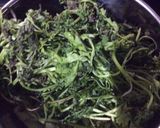 A picture of step 1 of Green garlic mint leaves coriander chutney green chutney.