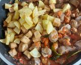 Foto langkah ke 3 dari resep Sambal kentang tahu hati ampela.